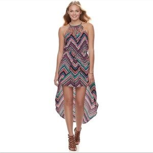 Candies Walk Through Maxi Romper Sundress Chevron Aztec Artsy Strappy - Sz M
